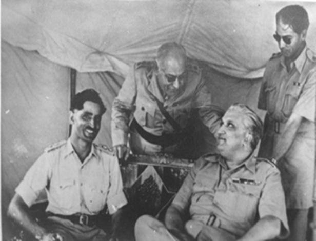 Colonel Bhagwan Singh (left) with Maharaja Hari Singh at Cairo, during the Second World War